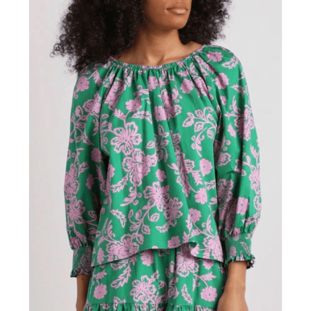NWOT XIRENA Ariane Top in Pink and Green Size Small